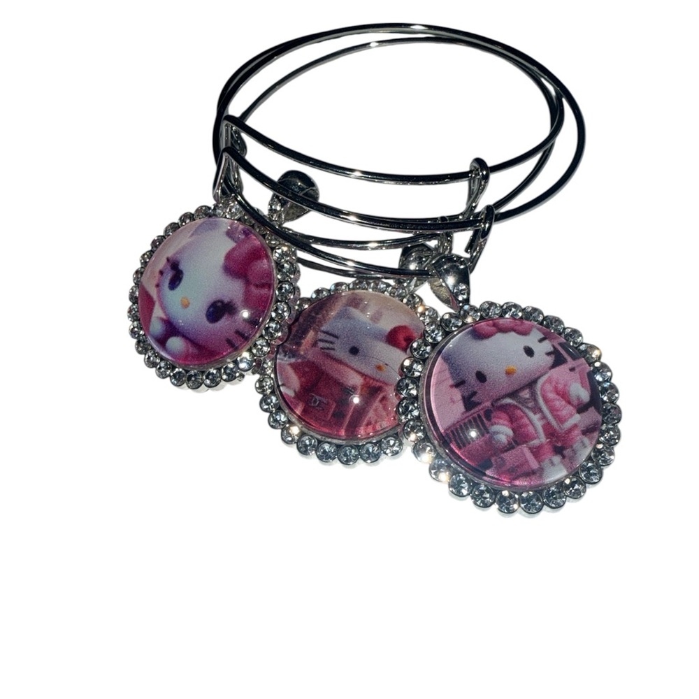 Hello Kitty Black and Pink Charm Bracelets